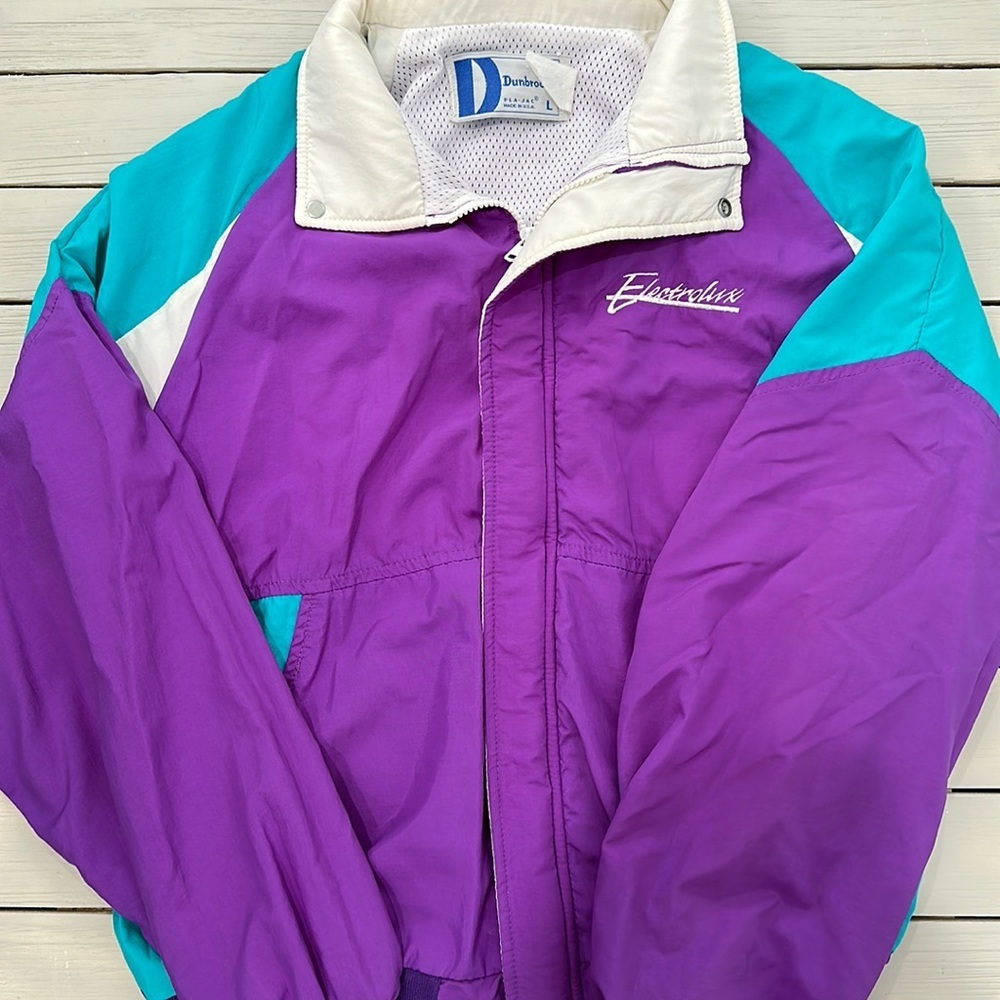 Vintage Electrolux Windbreaker Jacket Teal Purple size L